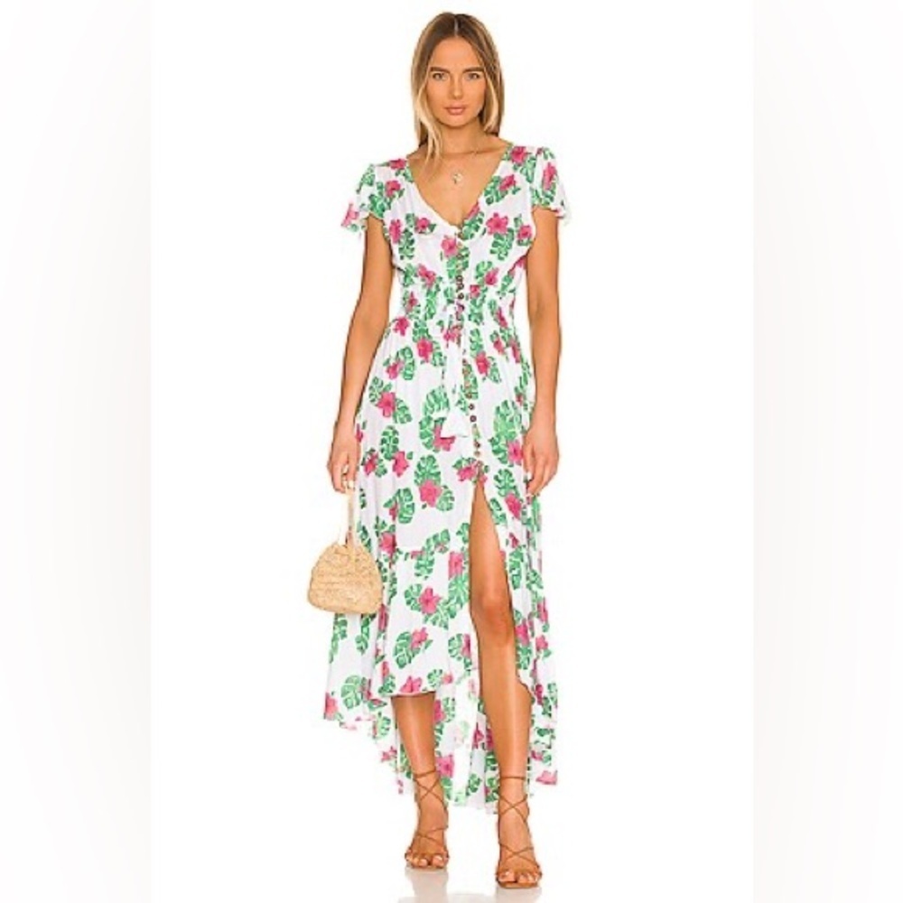 NWT Tiare Hawaii New Moon Maxi Dress | Tahitian Hibiscus (104)